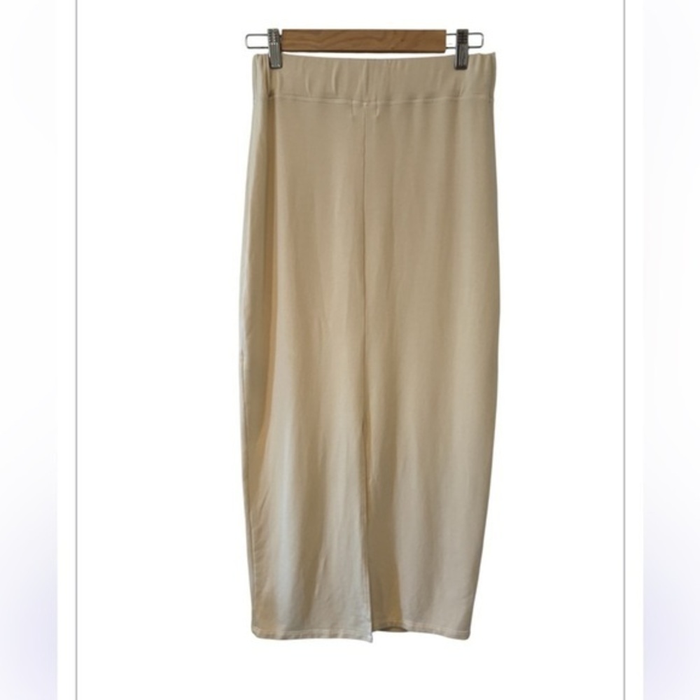 NWT Sundry Anthropologie Knit Pencil Summer Cream Soft & Comfy Skirt 2